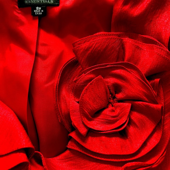 Never worn Bright red, raw silk look Jacket. - Picture 2 of 6